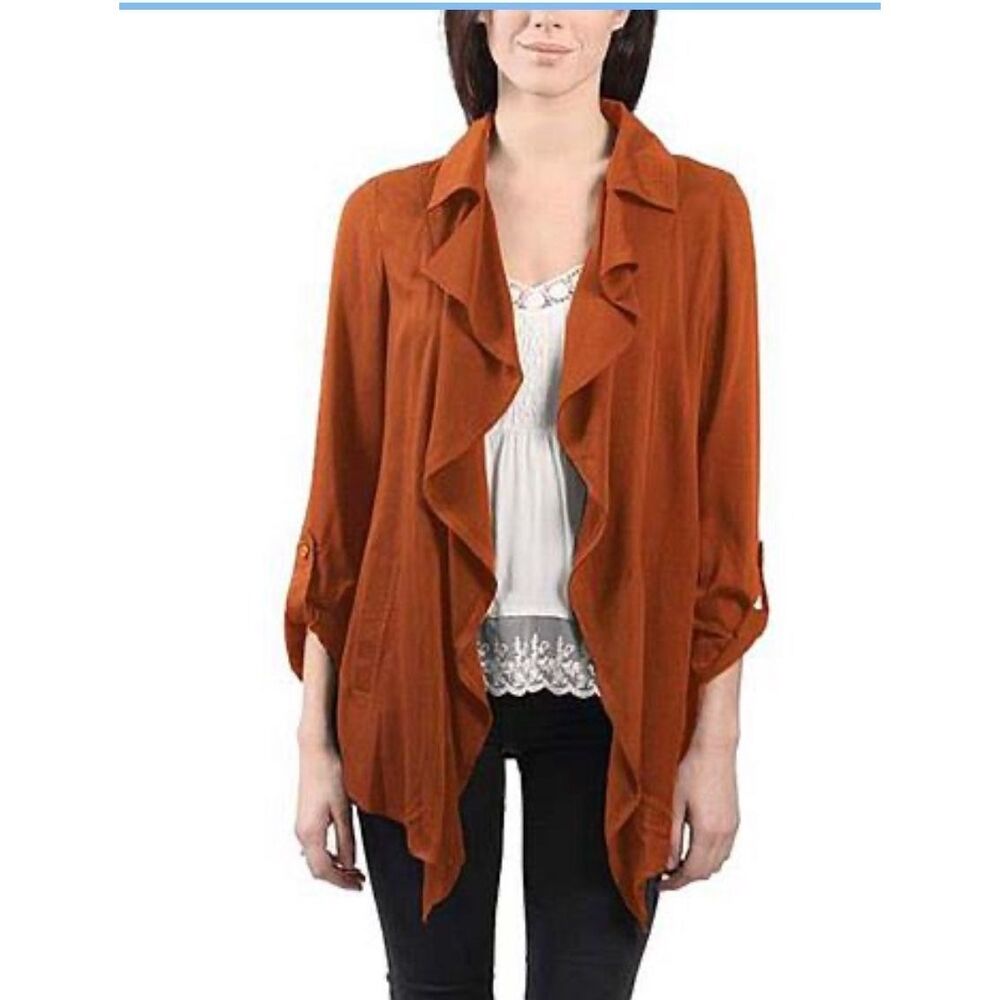 Anna Cai New York Ruffle Front Jacket